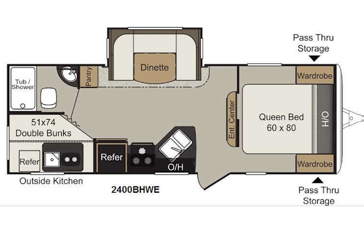 Representative floor plan provided by a trusted RVshare partner.
