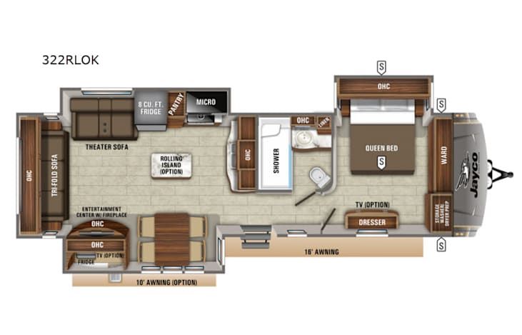 Representative floor plan provided by a trusted RVshare partner.