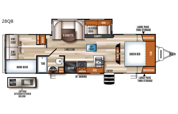 Representative floor plan provided by a trusted RVshare partner.