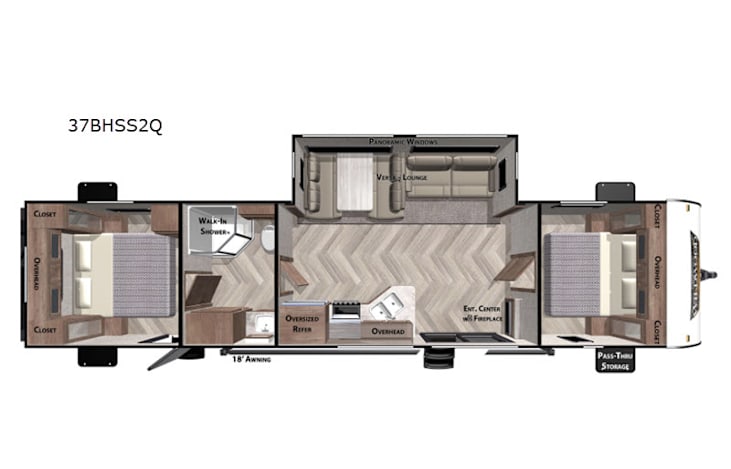 Representative floor plan provided by a trusted RVshare partner.