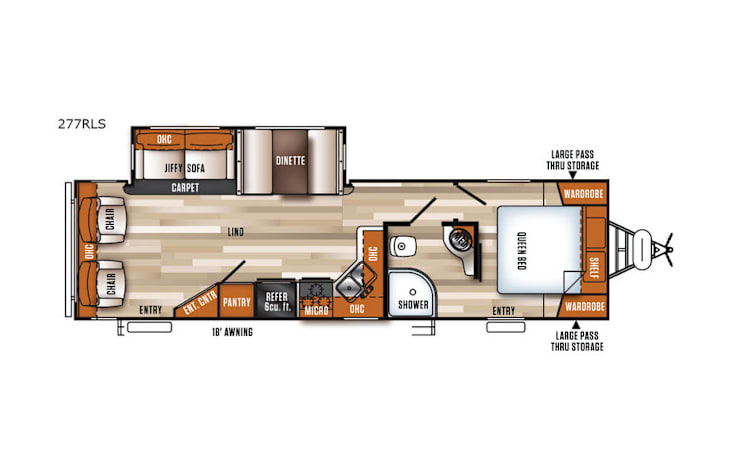 Representative floor plan provided by a trusted RVshare partner.