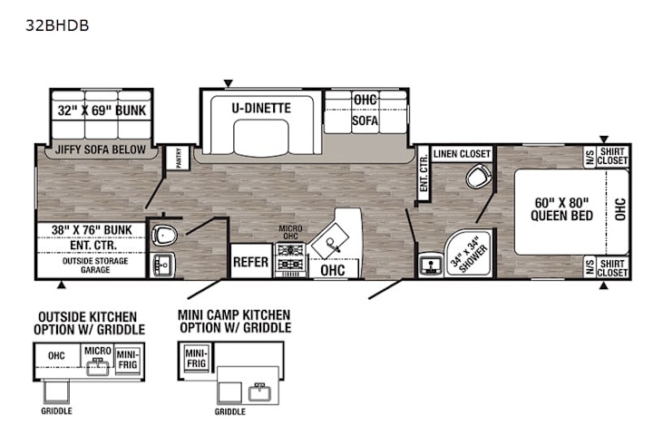Representative floor plan provided by a trusted RVshare partner.