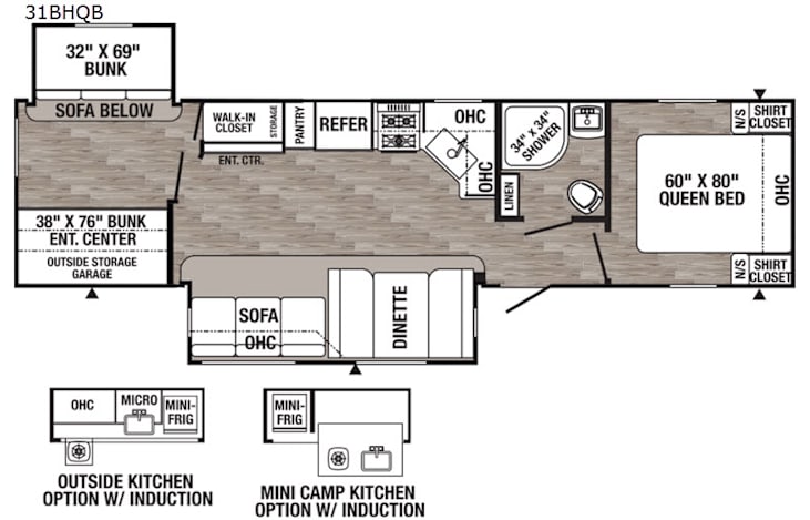Representative floor plan provided by a trusted RVshare partner.