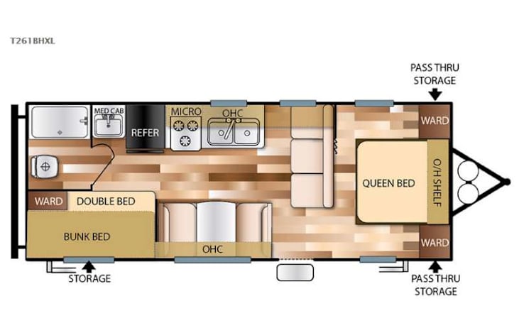 Representative floor plan provided by a trusted RVshare partner.