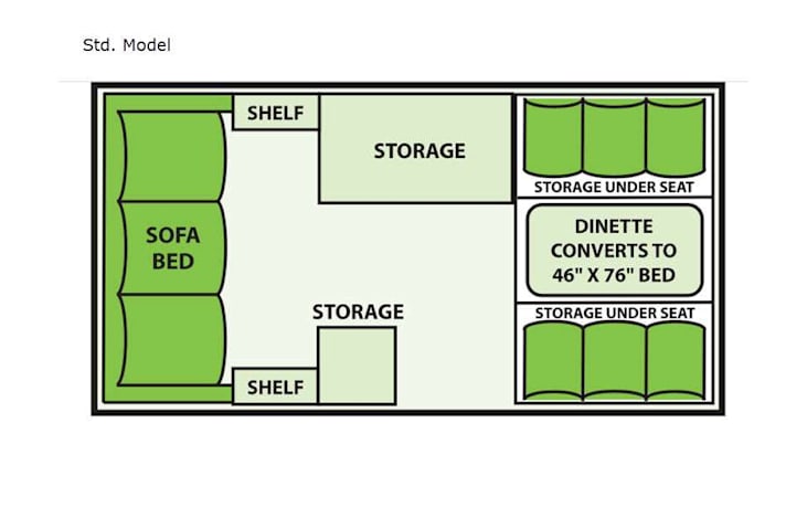 Representative floor plan provided by a trusted RVshare partner.