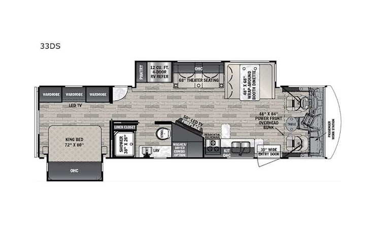 Representative floor plan provided by a trusted RVshare partner.