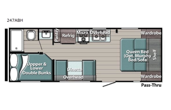 Representative floor plan provided by a trusted RVshare partner.