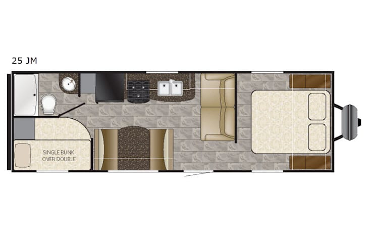 Representative floor plan provided by a trusted RVshare partner.