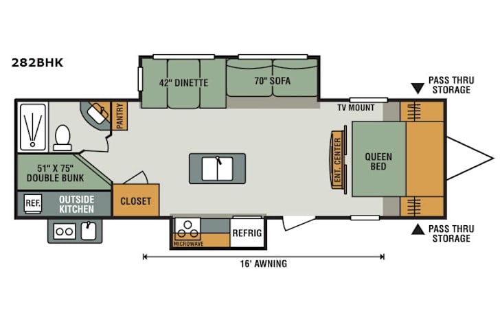 Representative floor plan provided by a trusted RVshare partner.