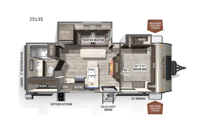 Representative floor plan provided by a trusted RVshare partner.