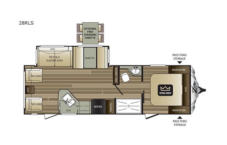 Representative floor plan provided by a trusted RVshare partner.