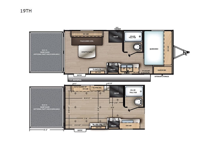 Representative floor plan provided by a trusted RVshare partner.
