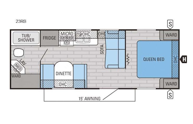 Representative floor plan provided by a trusted RVshare partner.