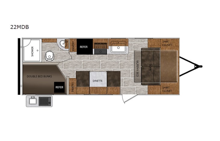 Representative floor plan provided by a trusted RVshare partner.