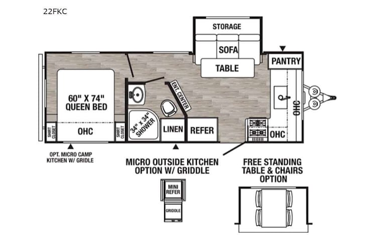 Representative floor plan provided by a trusted RVshare partner.