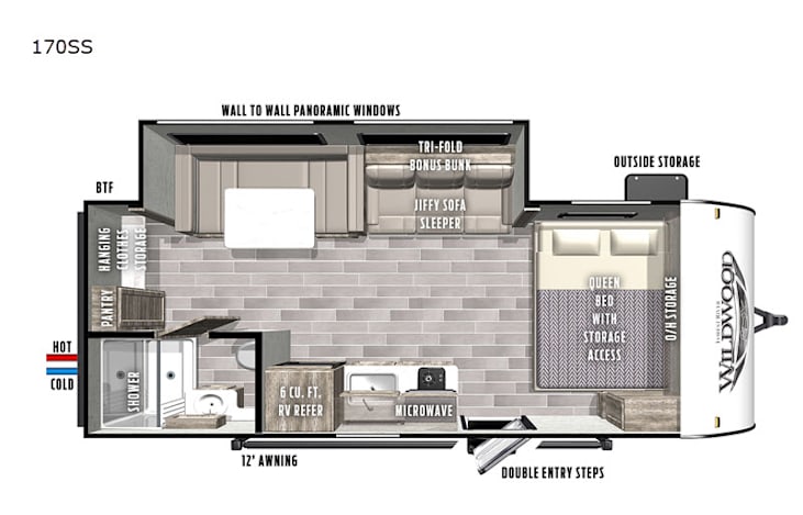 Representative floor plan provided by a trusted RVshare partner.