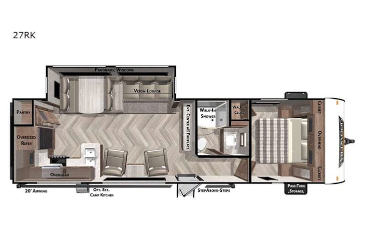 Representative floor plan provided by a trusted RVshare partner.