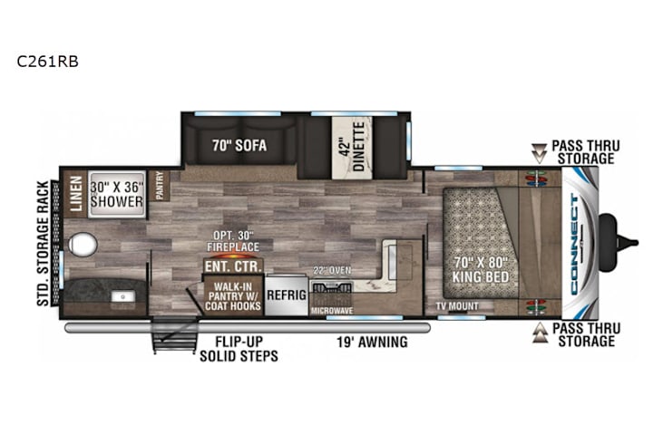 Representative floor plan provided by a trusted RVshare partner.