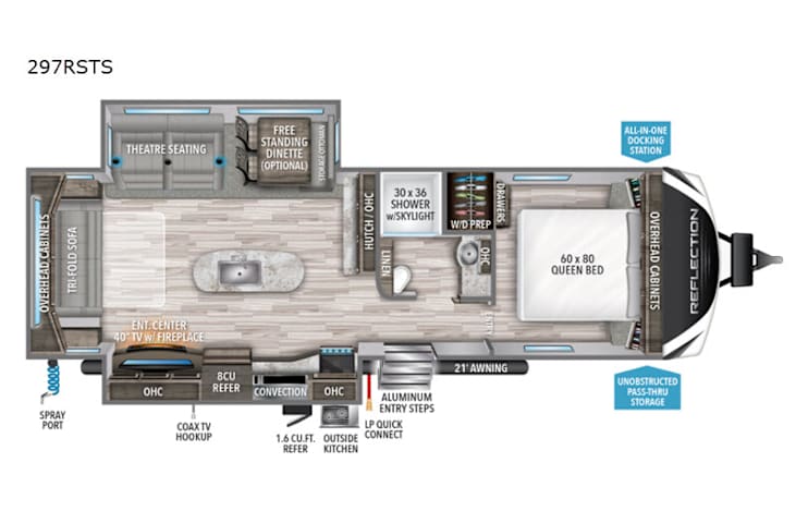 Representative floor plan provided by a trusted RVshare partner.