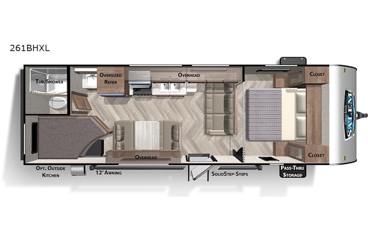 Representative floor plan provided by a trusted RVshare partner.