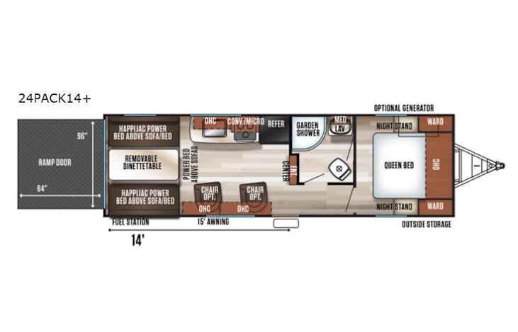 Representative floor plan provided by a trusted RVshare partner.