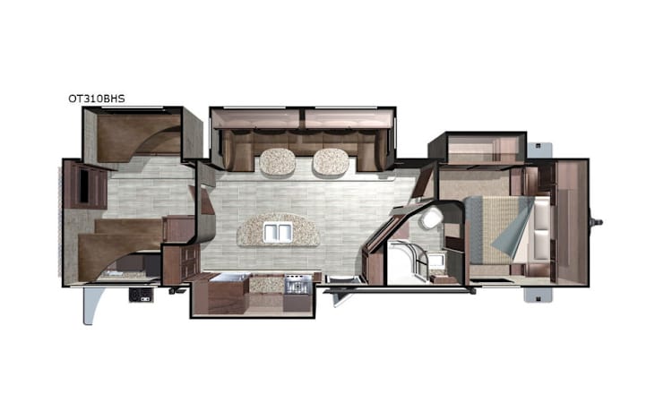 Representative floor plan provided by a trusted RVshare partner.