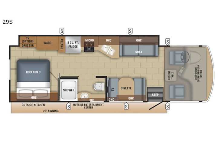 Representative floor plan provided by a trusted RVshare partner.