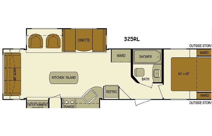Representative floor plan provided by a trusted RVshare partner.
