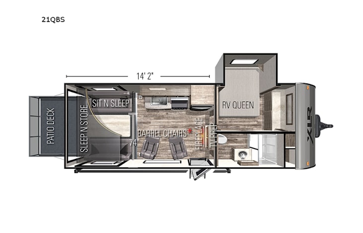 Representative floor plan provided by a trusted RVshare partner.