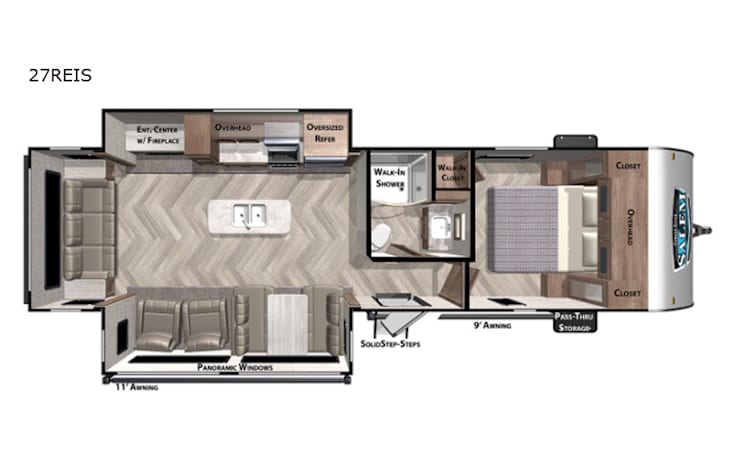 Representative floor plan provided by a trusted RVshare partner.