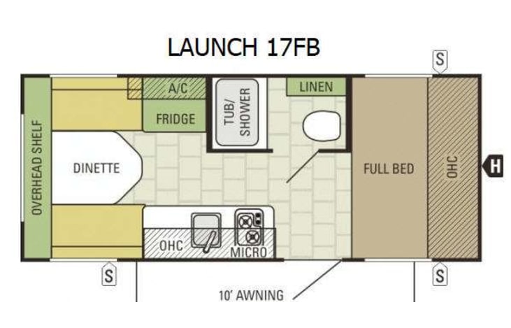 Representative floor plan provided by a trusted RVshare partner.