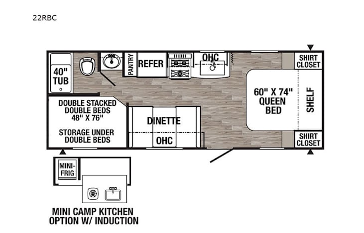Representative floor plan provided by a trusted RVshare partner.