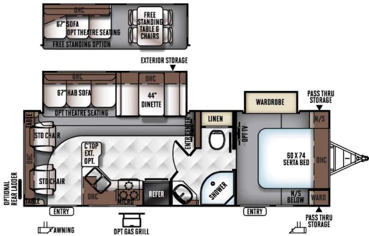 Representative floor plan provided by a trusted RVshare partner.
