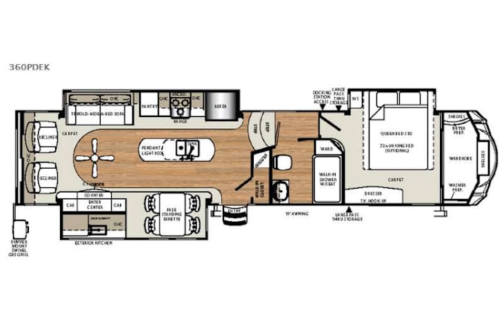 Representative floor plan provided by a trusted RVshare partner.