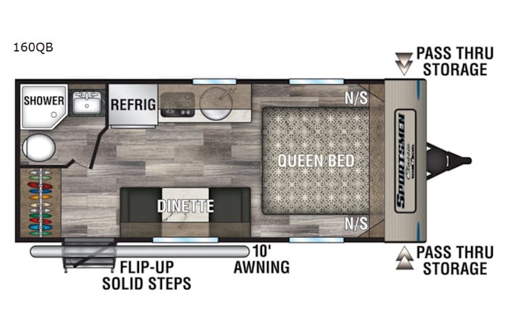 Representative floor plan provided by a trusted RVshare partner.