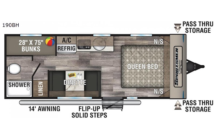 Representative floor plan provided by a trusted RVshare partner.