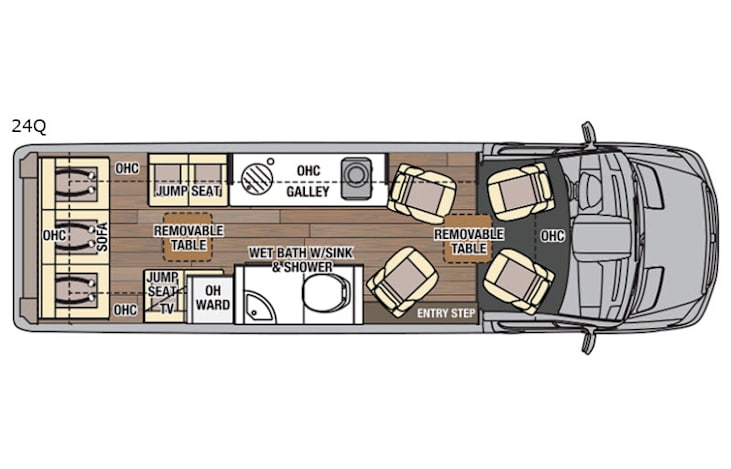 Representative floor plan provided by a trusted RVshare partner.
