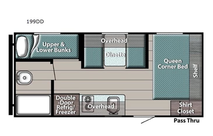Representative floor plan provided by a trusted RVshare partner.