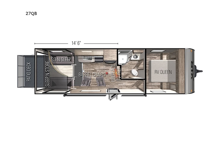 Representative floor plan provided by a trusted RVshare partner.