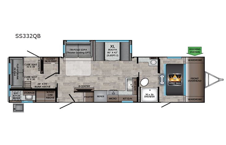 Representative floor plan provided by a trusted RVshare partner.
