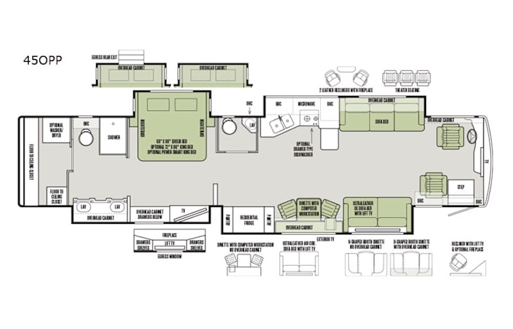 Representative floor plan provided by a trusted RVshare partner.