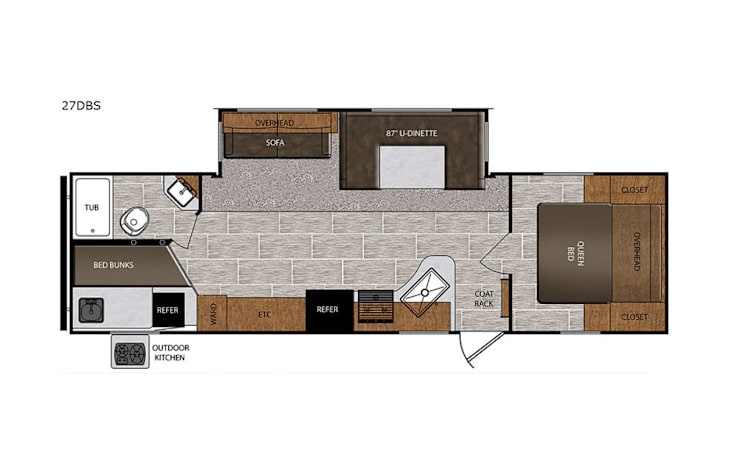 Representative floor plan provided by a trusted RVshare partner.