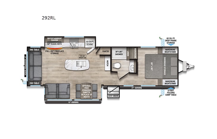Representative floor plan provided by a trusted RVshare partner.