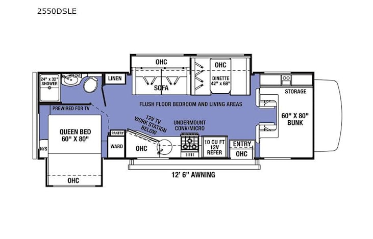 Representative floor plan provided by a trusted RVshare partner.