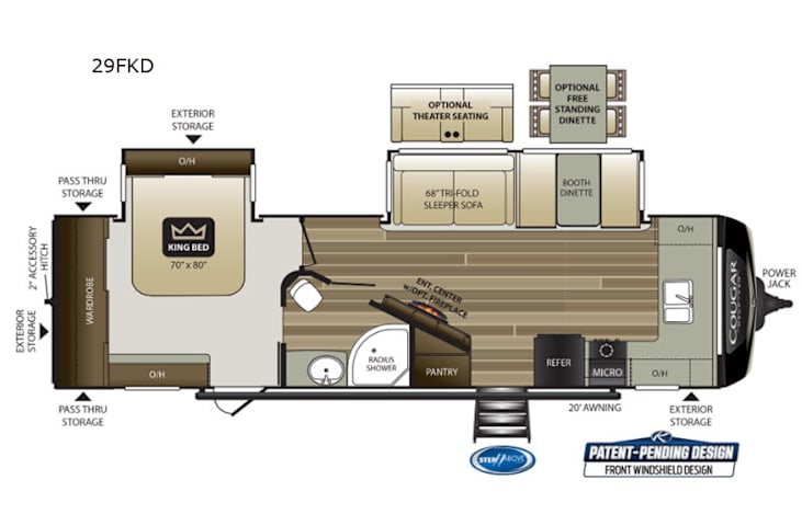 Representative floor plan provided by a trusted RVshare partner.