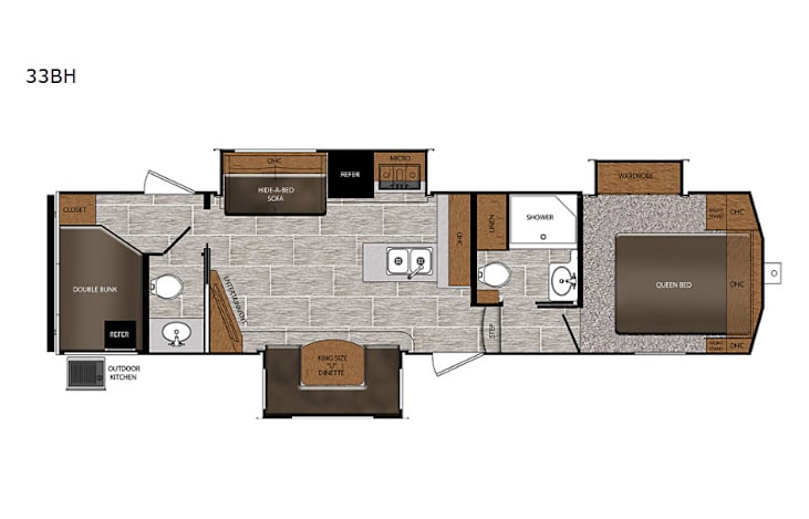 Representative floor plan provided by a trusted RVshare partner.