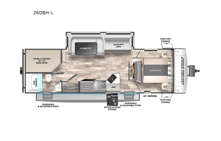 Representative floor plan provided by a trusted RVshare partner.