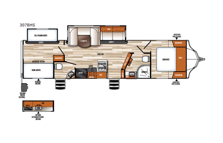 Representative floor plan provided by a trusted RVshare partner.