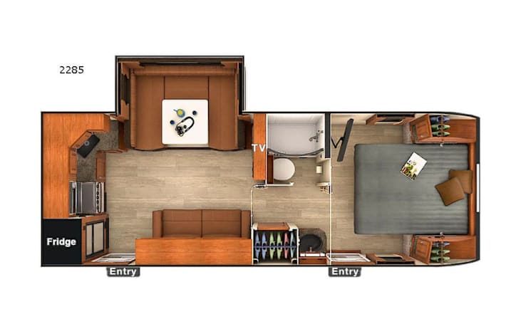 Representative floor plan provided by a trusted RVshare partner.