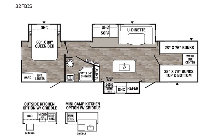Representative floor plan provided by a trusted RVshare partner.
